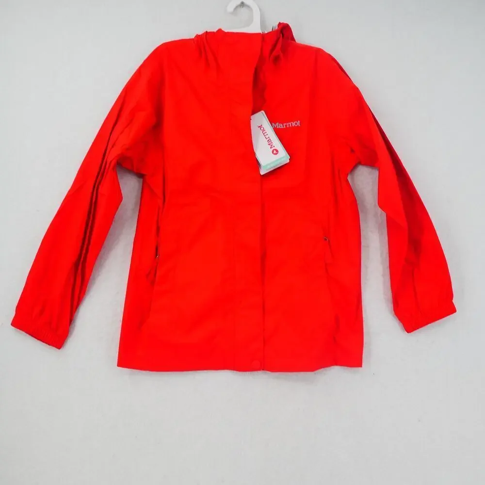 NEW Marmot Girl's Medium PreCip Eco Rain Lightweigt Jacket Victory Red